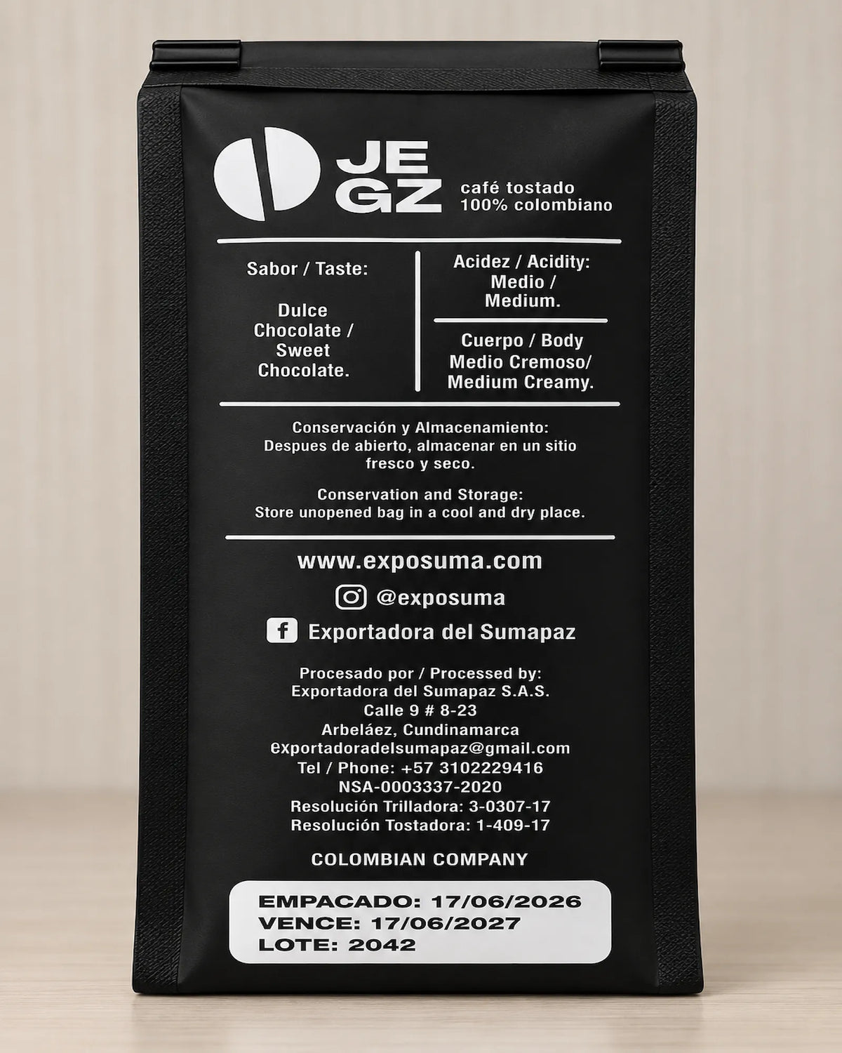 Cafe colombiano de especialidad - Jaime Gutierrez