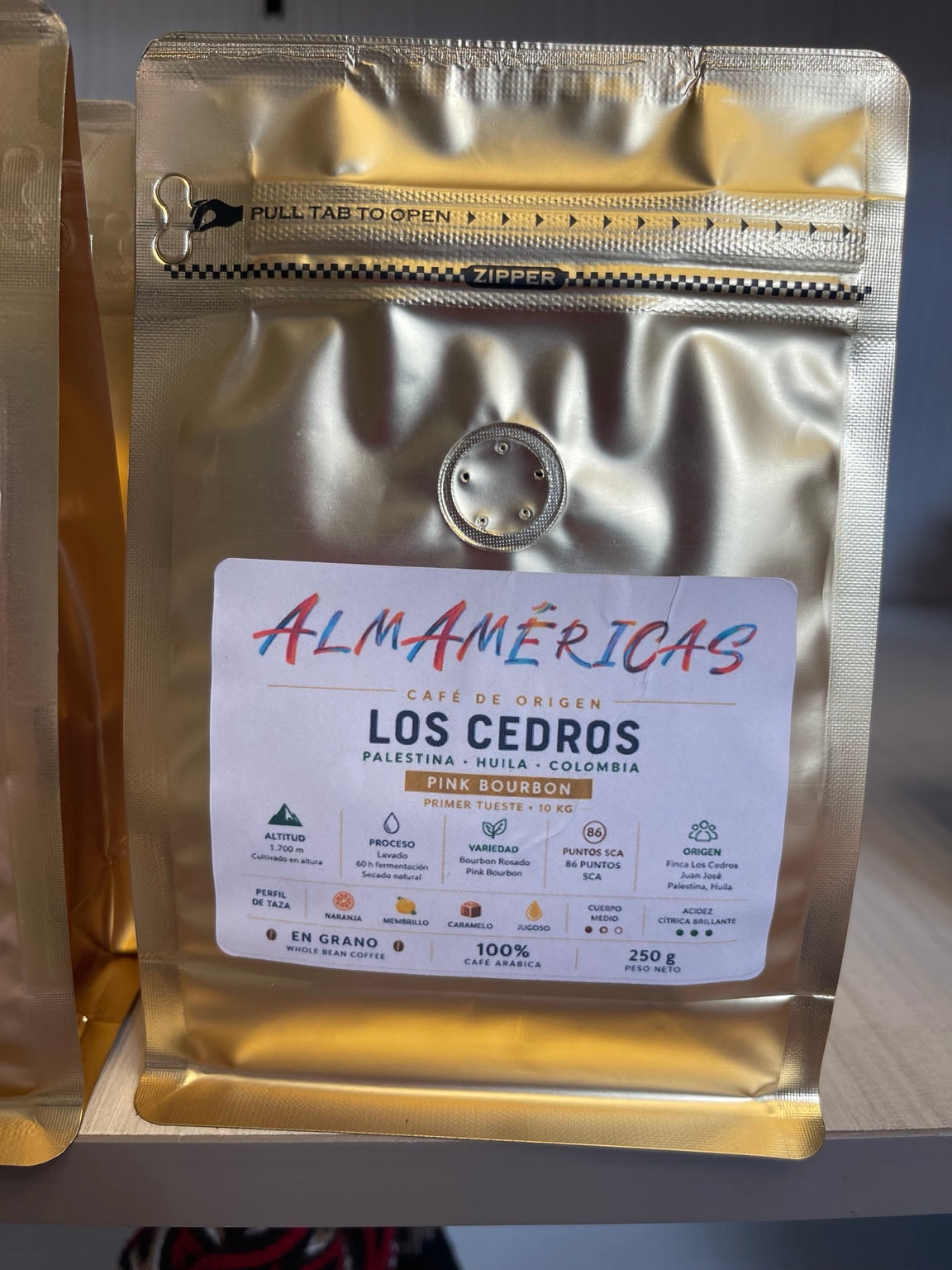 Café Los Cedros Pink Bourbon AlmAmericas, bolsa de 250 g