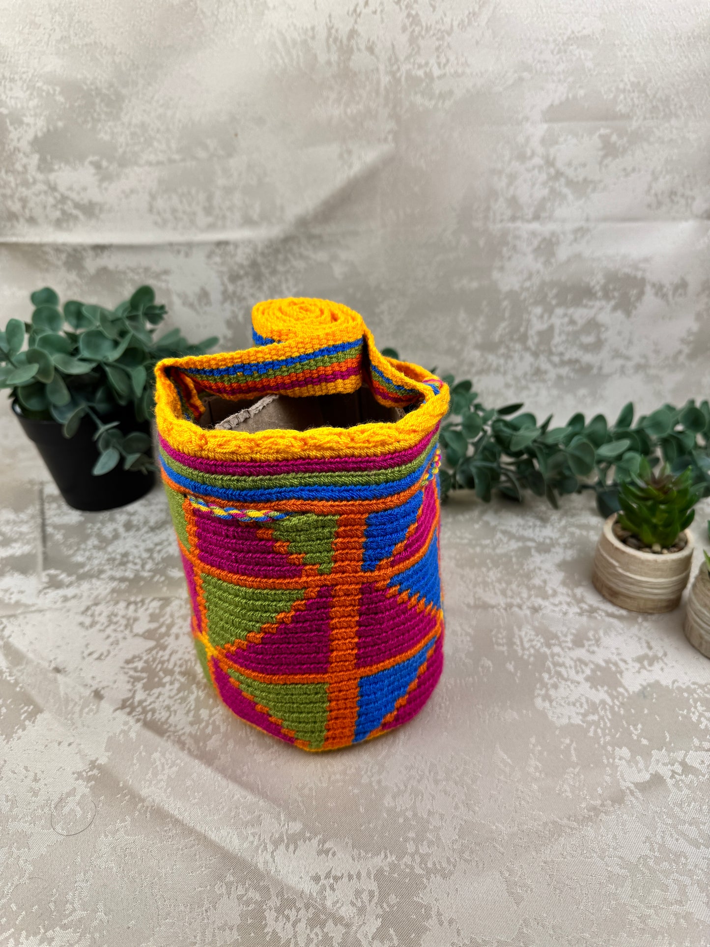 Detalle del patrón tradicional tejido en mochila Wayuu Susuchon 0.