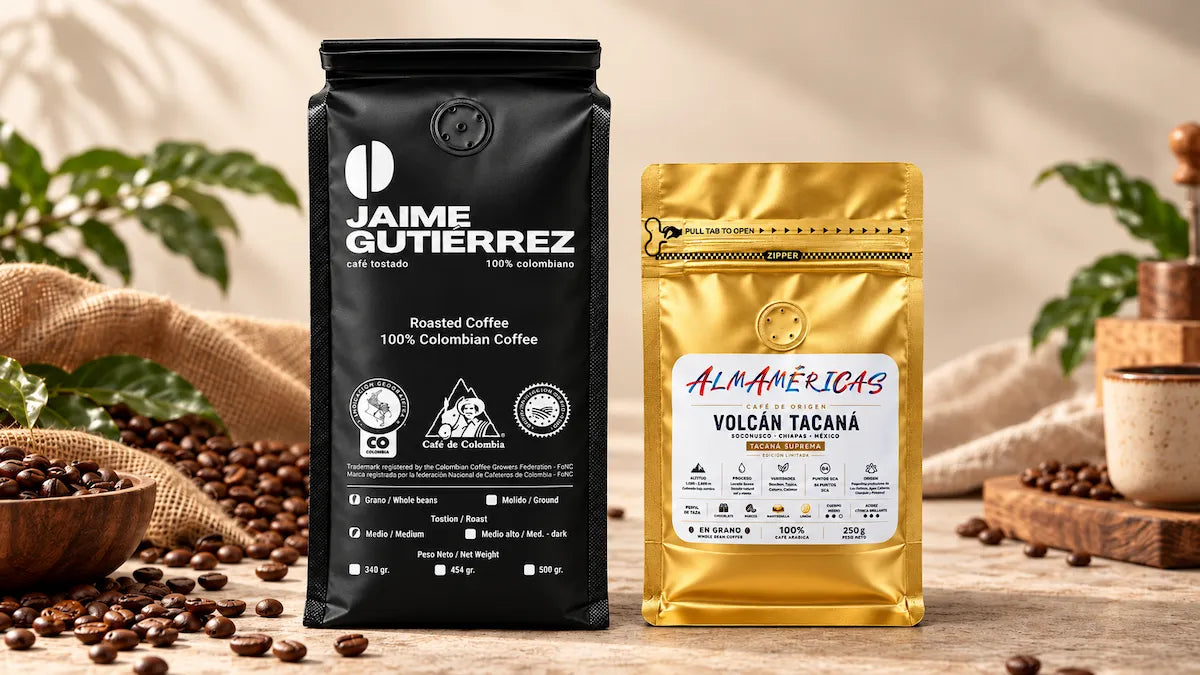 Pack de café Tacaná y Jaime Gutiérrez de AlmAméricas